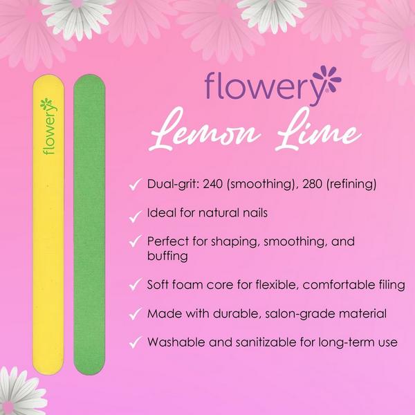 Flowery Lemon Lime Nail File #7