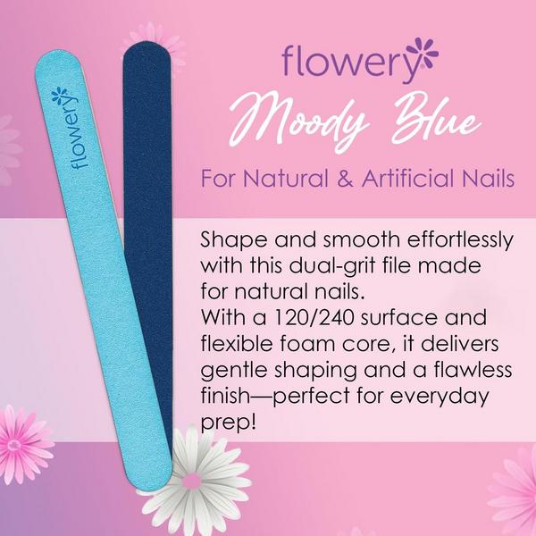 Flowery Moody Blue Nail File #5