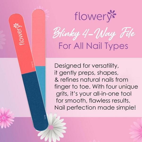 Flowery Blinky 4-Way File for Natural Nails #4