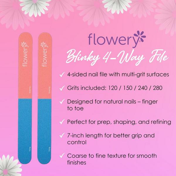 Flowery Blinky 4-Way File for Natural Nails #5