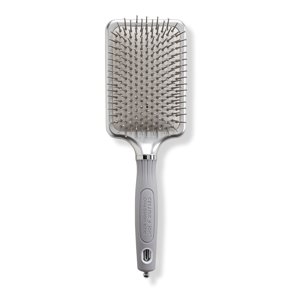 Olivia Garden Ceramic + Ion Anti-static Cushioned Rectangular Paddle Brush - 2-3/4"