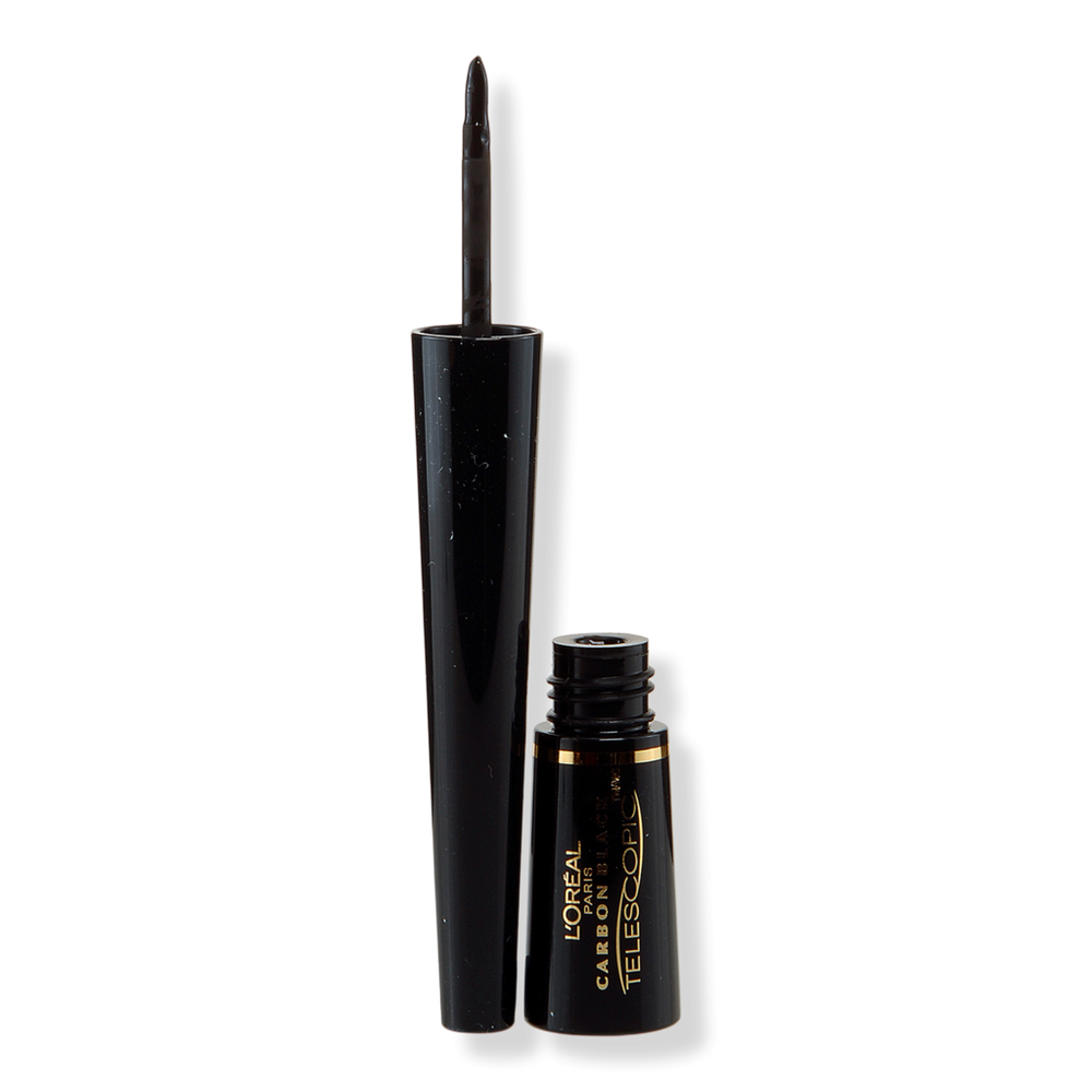 L'oreal Carbon Black Telescopic Precision Liquid Eyeliner - Carbon Black In Black