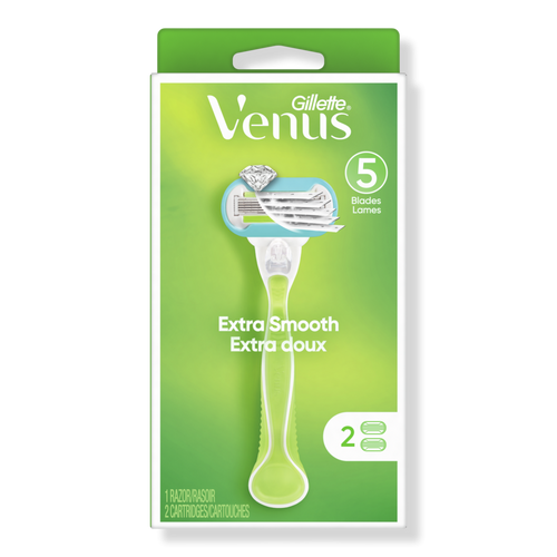 Venus Extra Smooth Green Women's Razor Handle + 2 Blade Refills