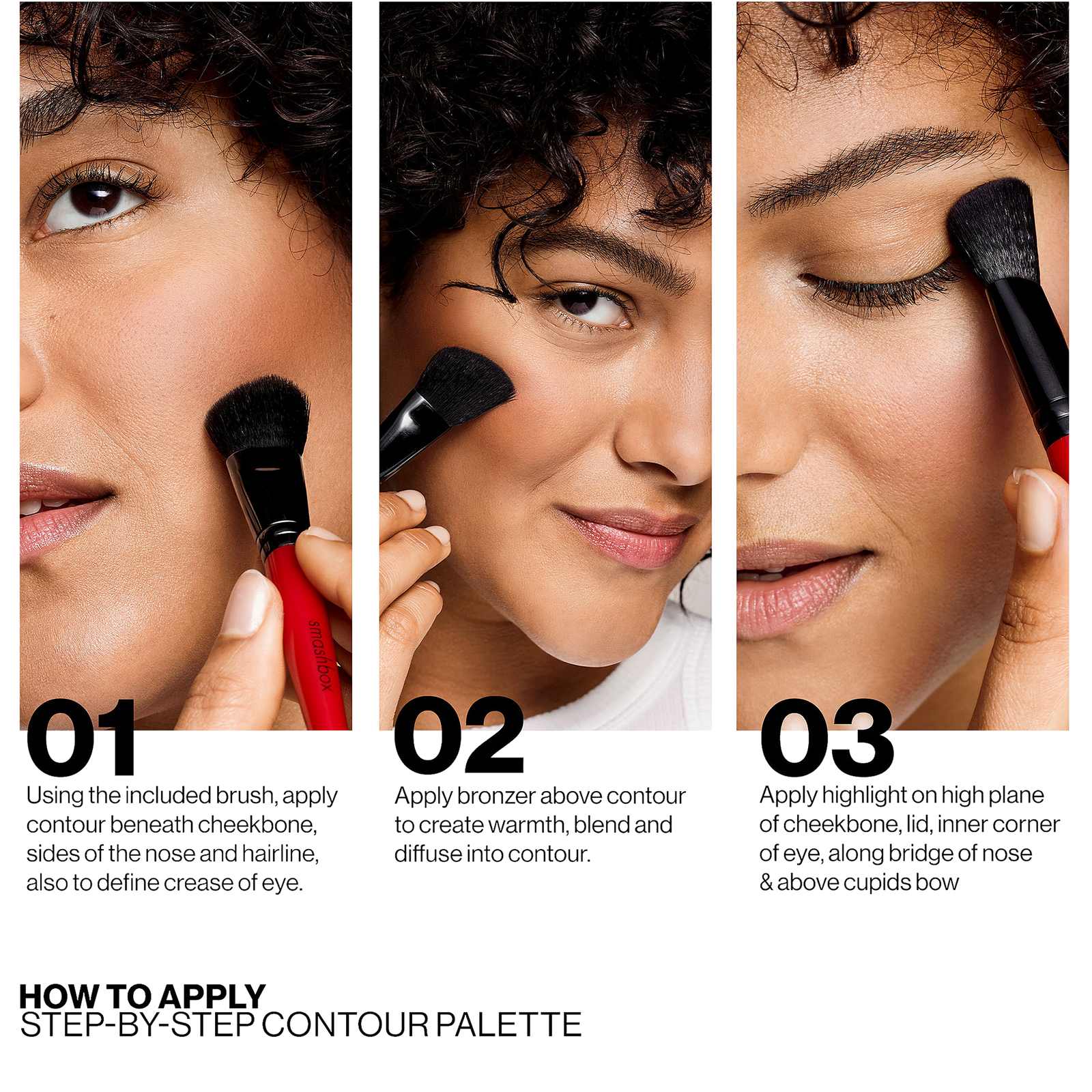 Step-By-Step Contour Highlighter & Bronzer Face Palette Kit
