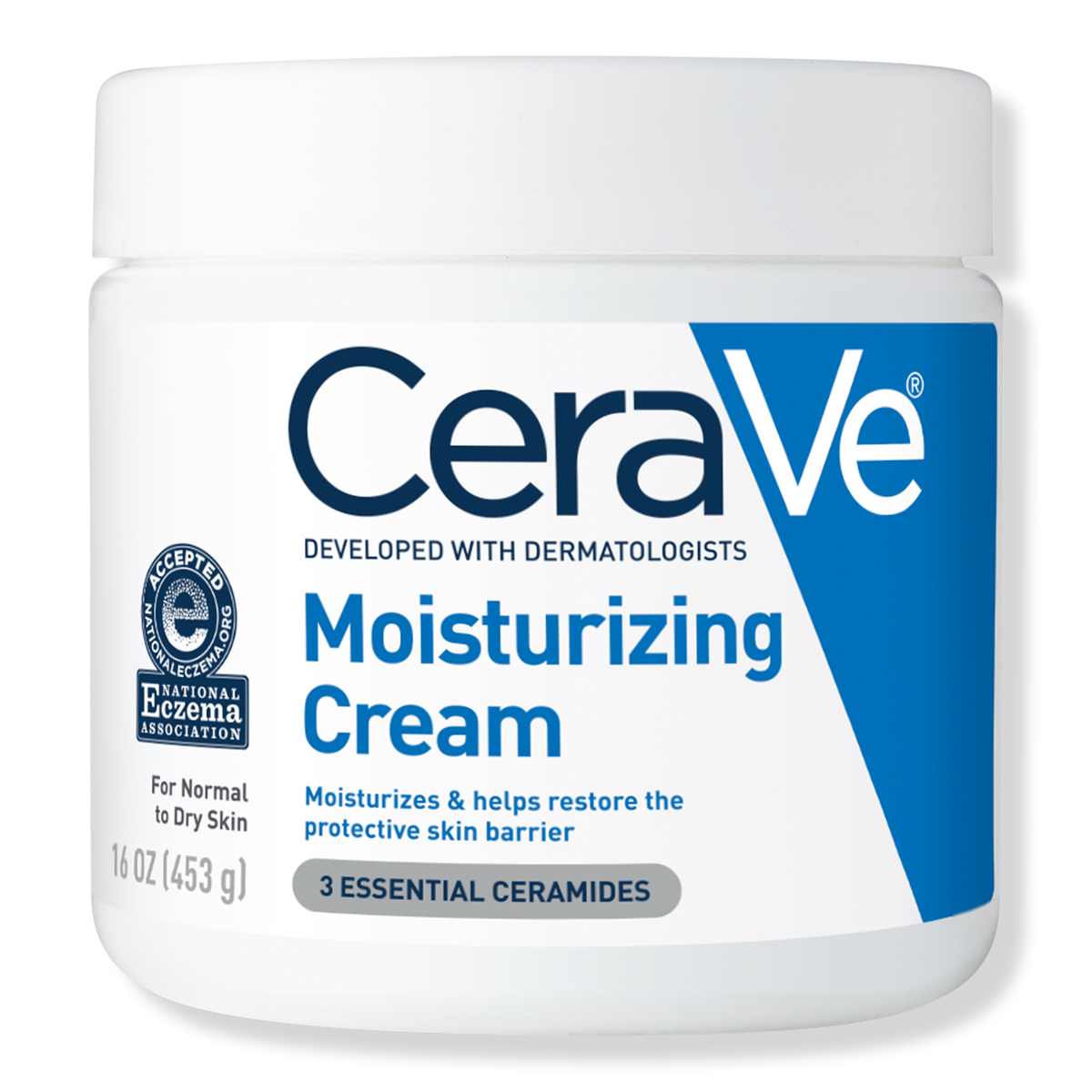 CeraVe Moisturizing Cream 16 oz white tub front-facing