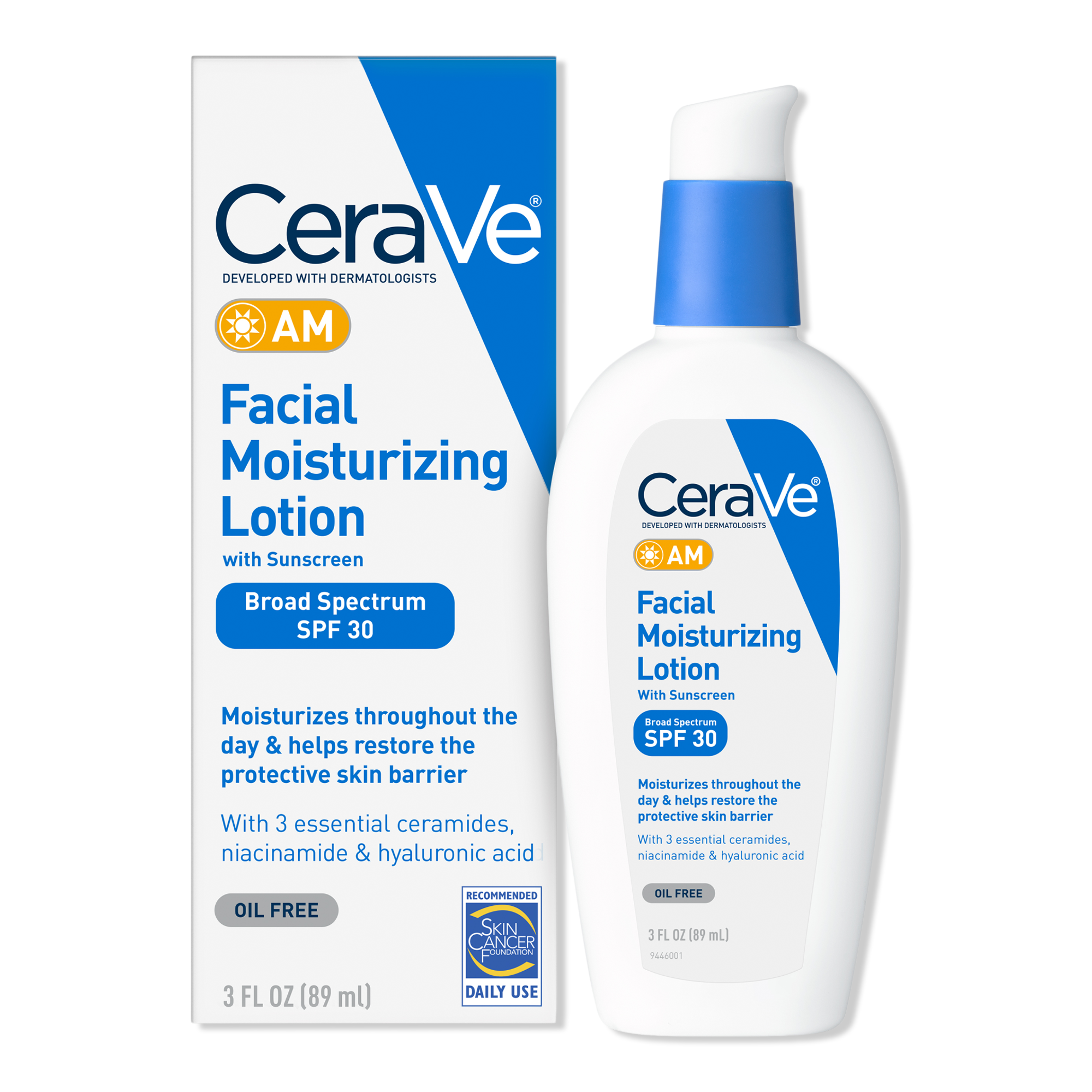 CeraVe AM Lotion Face Moisturizer with SPF 30 for Balanced to Oily Skin #1