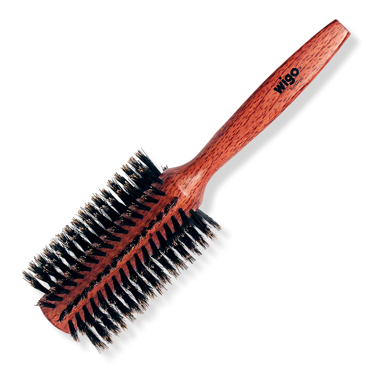 USA Made Natural Color BOAR Hair Brush Wood Handle Stained