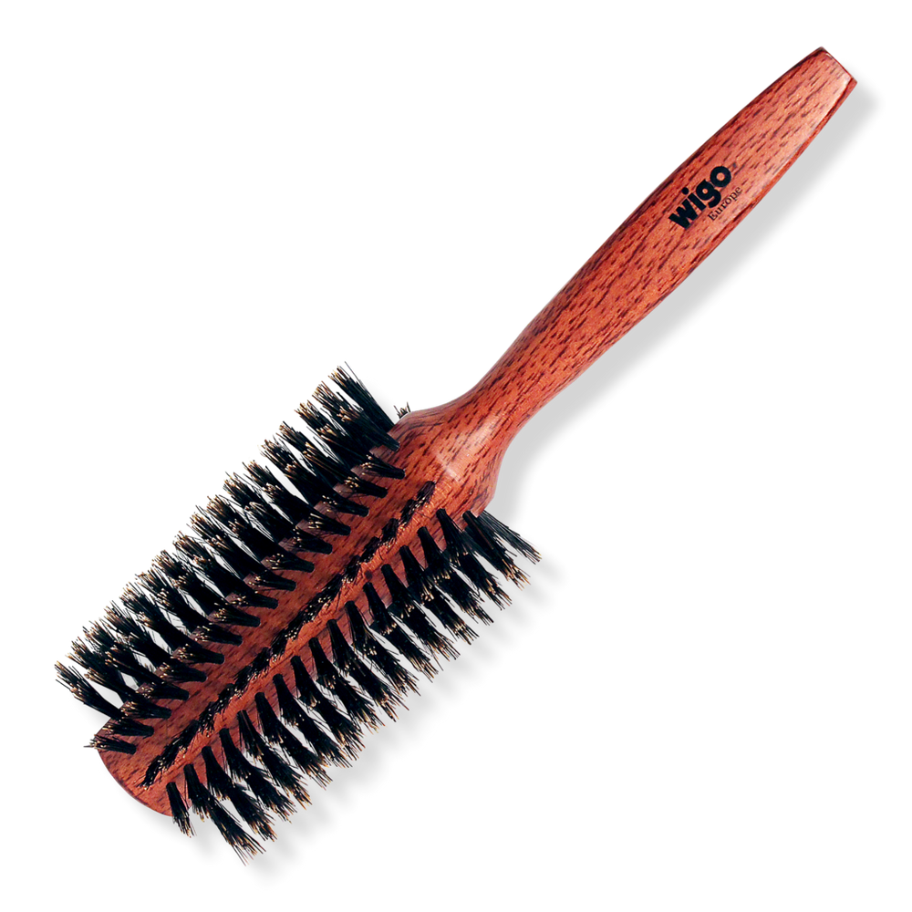 Wigo Round Wooden 100% Boar Bristle Brush - Medium