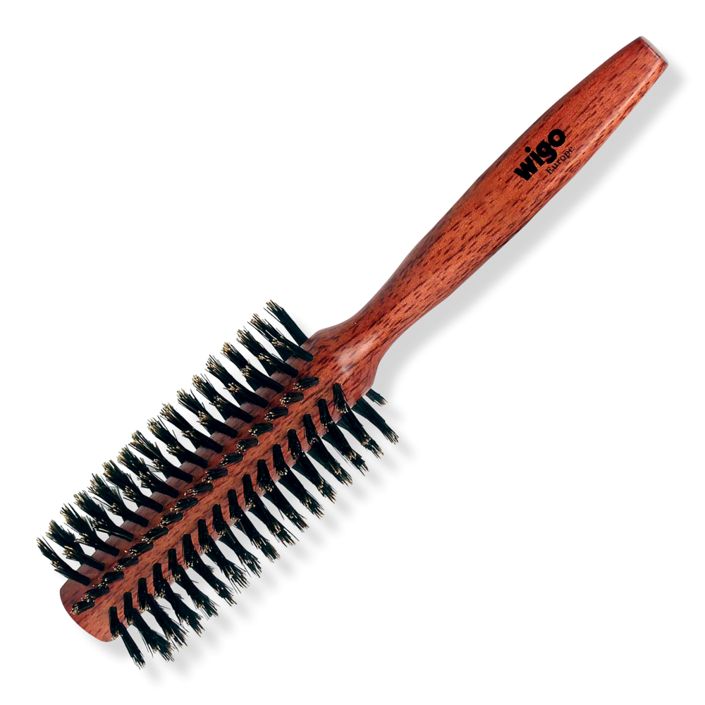 Wigo Round Wooden 100% Boar Bristle Brush - Small