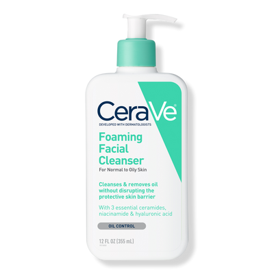 CeraVe Foaming Facial Cleanser, Gel-Based Face Wash for Balanced to Oily Skin