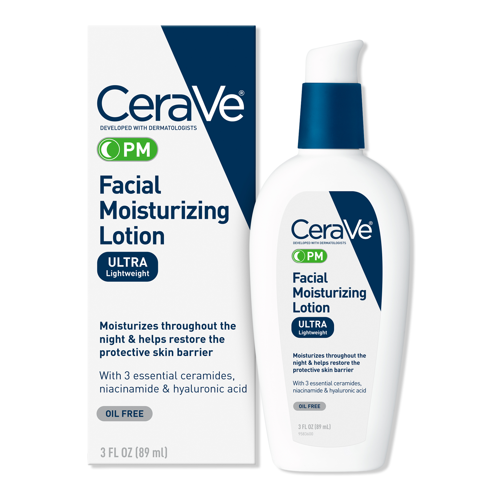 CeraVe PM Lotion Face Moisturizer, Oil-free Night Cream for All Skin Types #1