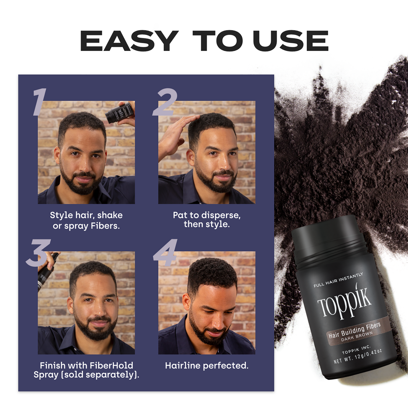 Hair Building Fibers - Medium Brown