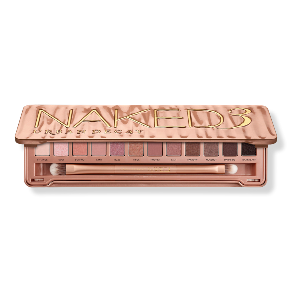 Urban Decay Naked 3 Eyeshadow Palette: 12x Eyeshadow 1x Doubled Ended  Shadow/Blending Brush 