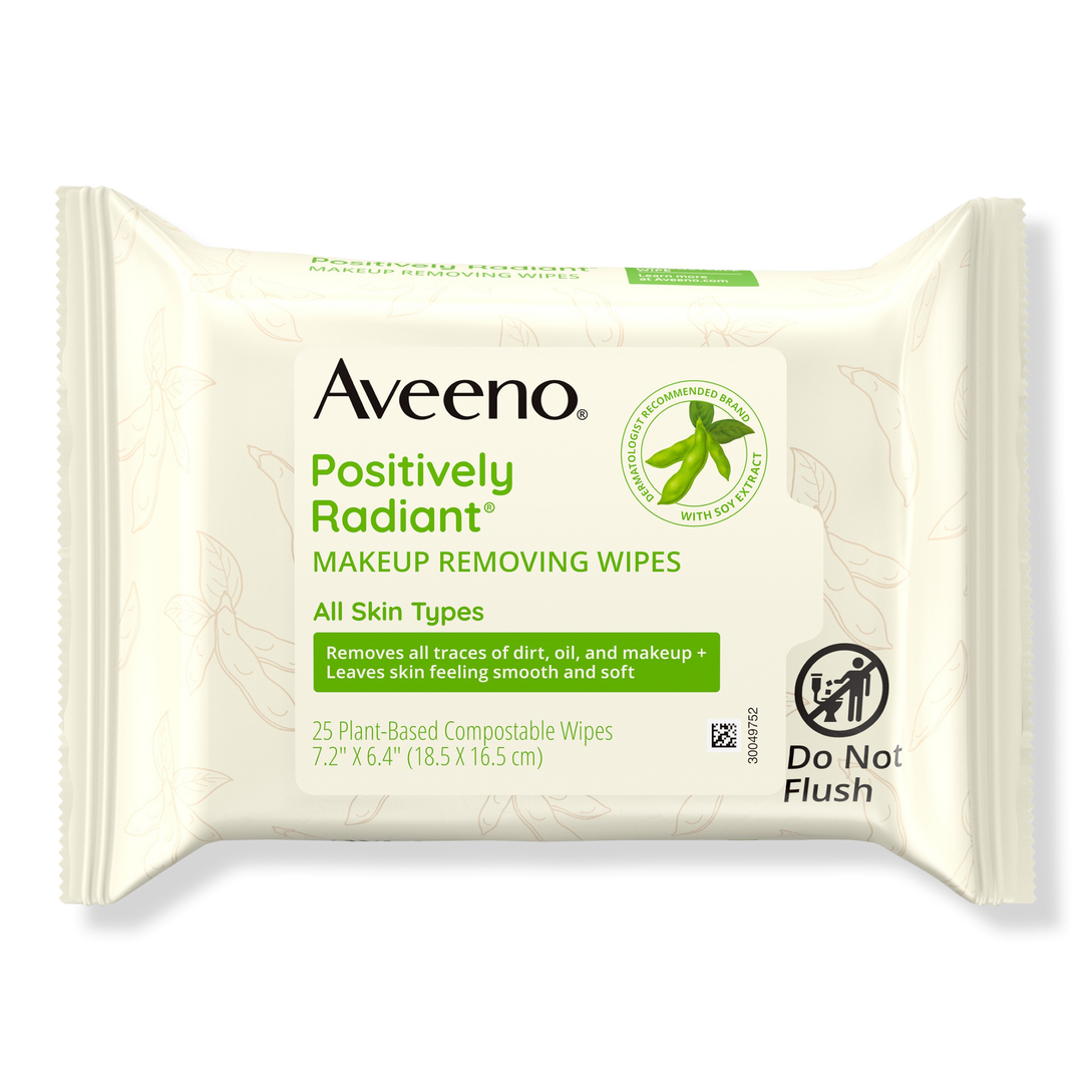 Positively Radiant Oil-Free Makeup Removing Facial Wipes - Aveeno | Ulta  Beauty