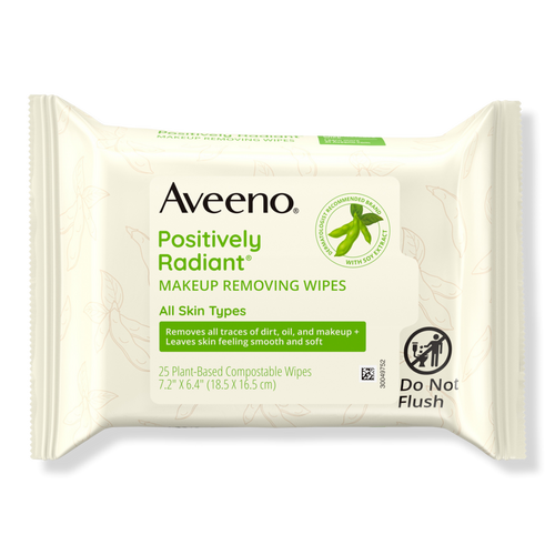 Positively Radiant OilFree Makeup Removing Facial Wipes Aveeno