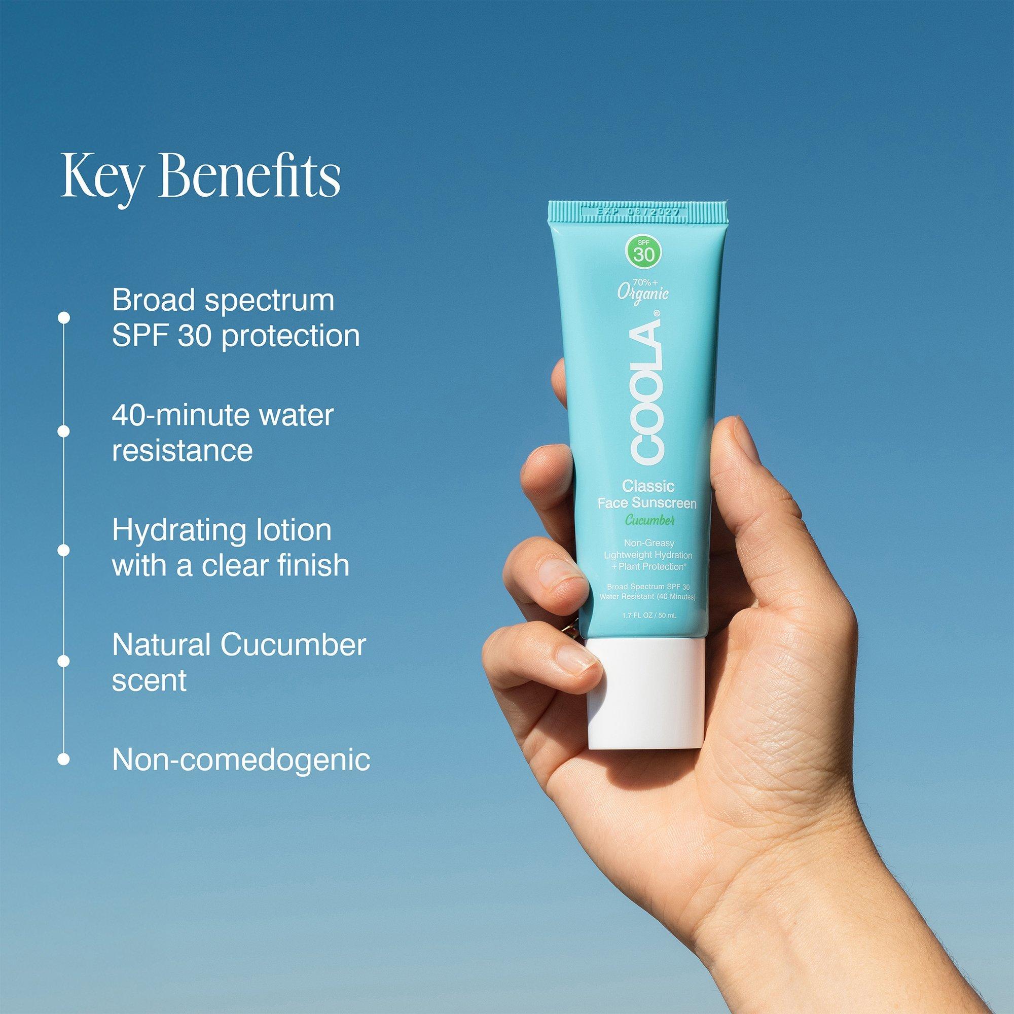 Органический солнцезащитный лосьон для лица Coola Classic SPF 30, Cucumber — фото 3
