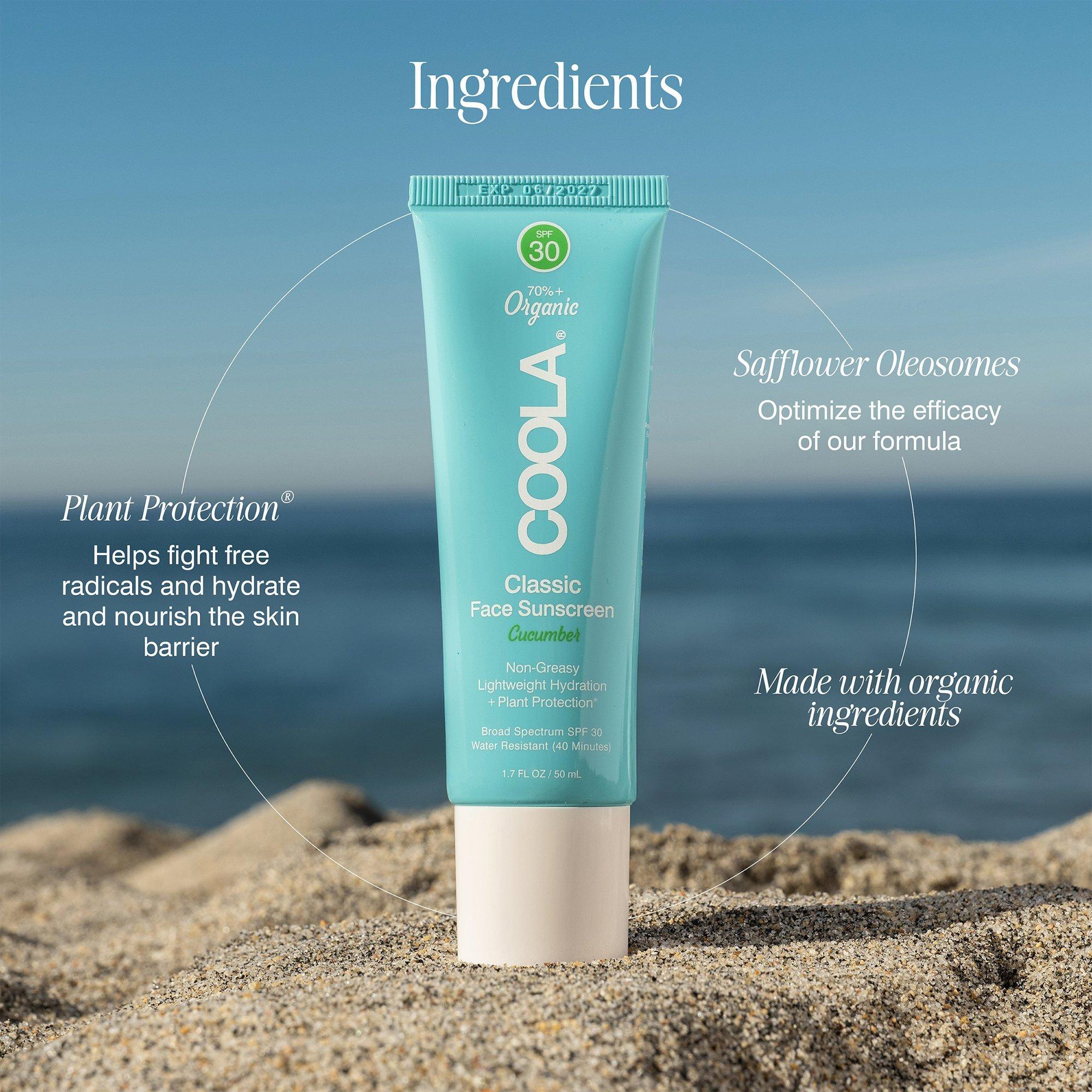 Органический солнцезащитный лосьон для лица Coola Classic SPF 30, Cucumber — фото 4
