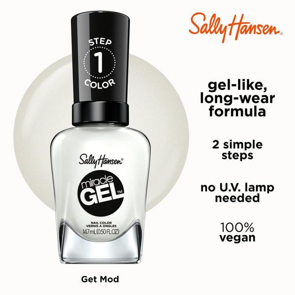 Sally Hansen Miracle Gel Nail Polish, Blacks, Whites, & Nudes #4