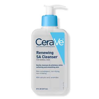 CeraVe Renewing SA Cleanser, Salicylic Acid Face Wash for Balanced Skin