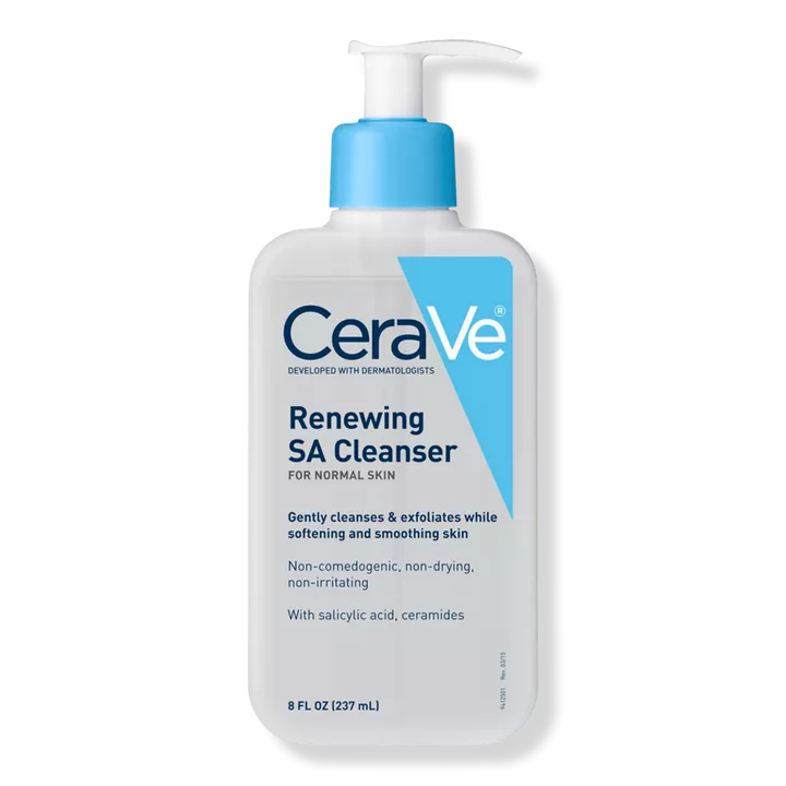 CeraVe Face Renewing SA Cleanser, Salicylic and Hyaluronic Acid, Niacinamide & Ceramides, 16 Ounces