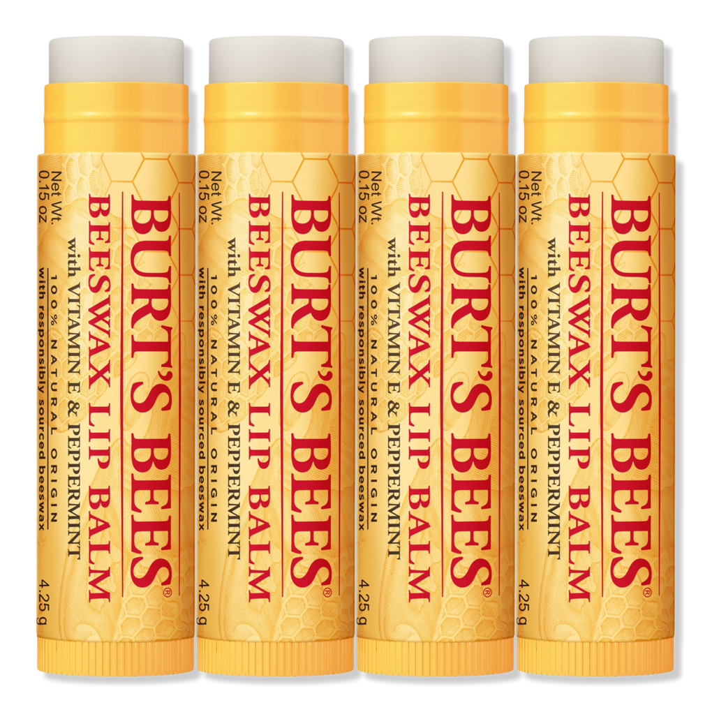 Burt's Bees Beeswax Lip Balm - 4 pack, 0.15 oz tubes