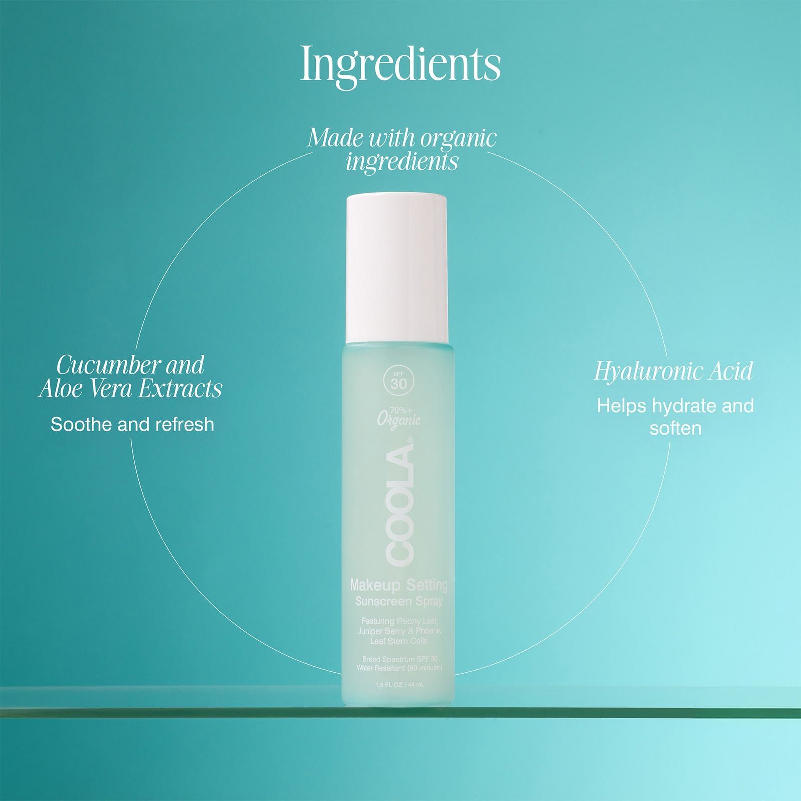 Makeup Setting Spray Organic Sunscreen SPF 30