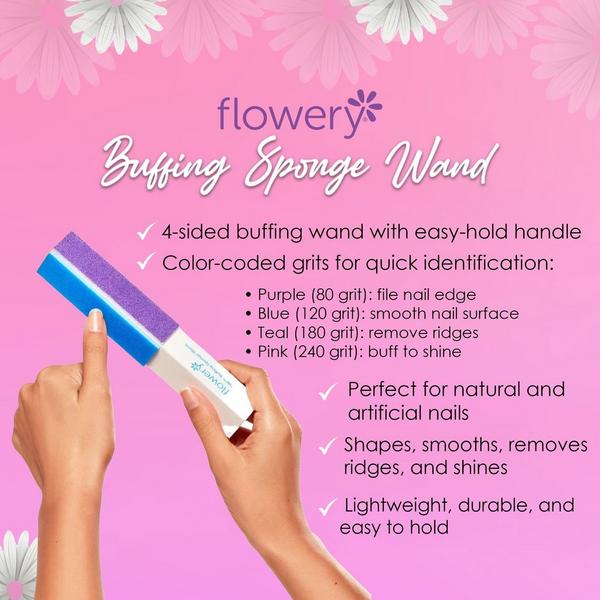 Flowery Block On Buffing Sponge Wand #5