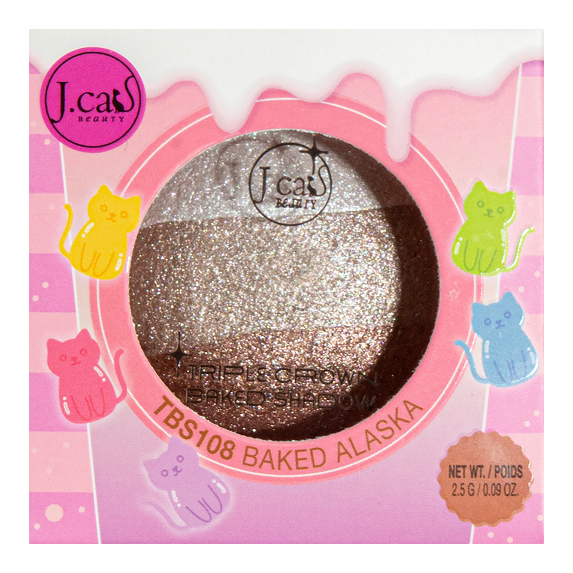 Запечённые тени для век J.Cat Beauty Triple Crown, цвет: Baked Alaska — фото 3