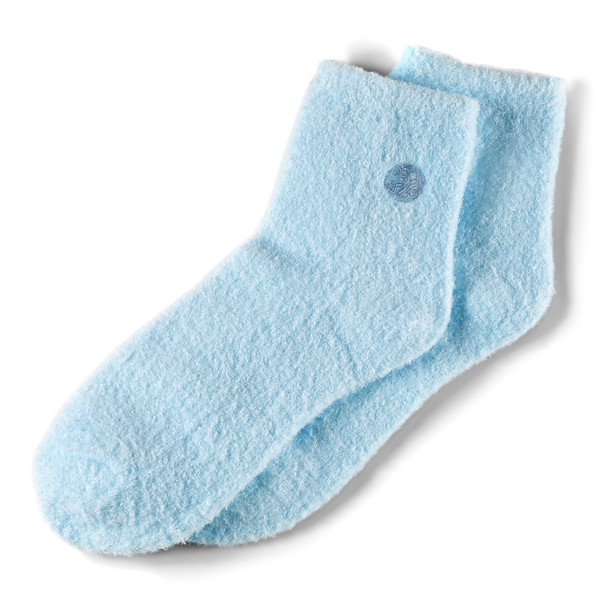 Earth Therapeutics Plaid & Solid Blue Aloe Socks #3