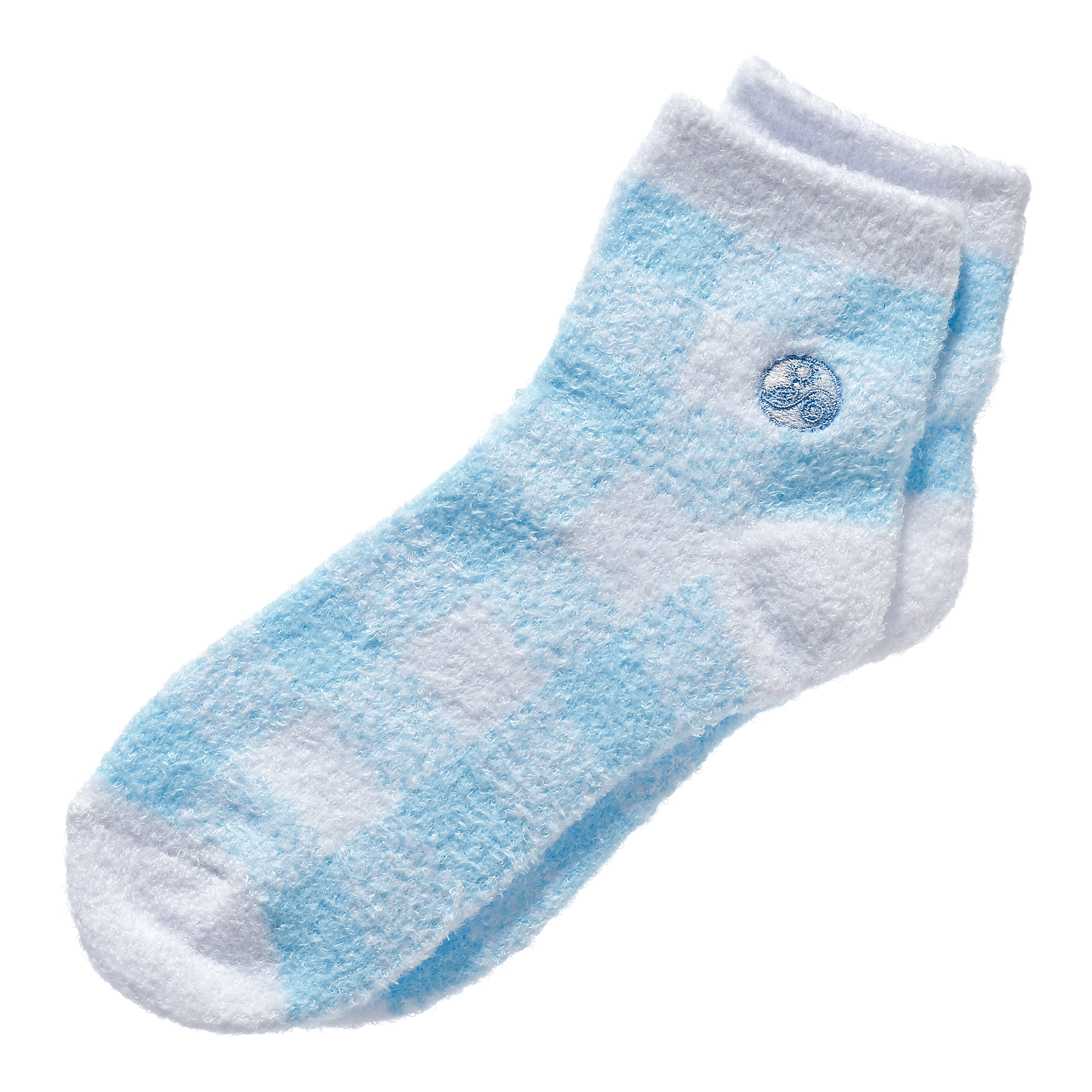 Plaid & Solid Blue Aloe Socks