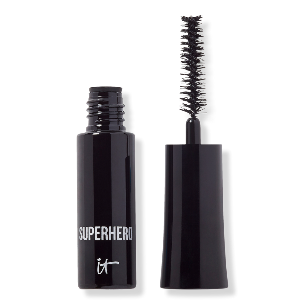  IT Cosmetics Superhero Mascara, Super Black - Travel Size - Elastic  Stretch Volumizing & Lengthening Mascara - Lifts, Separates & Conditions  Lashes - With Collagen, Biotin & Peptides - 0.17 fl