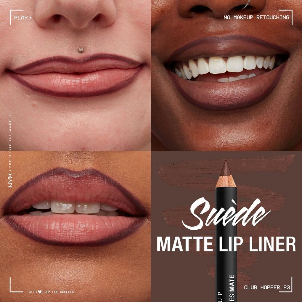 Club Hopper Suede Matte Lip Liner Velvet Soft Vegan Lip Pencil - NYX  Professional Makeup