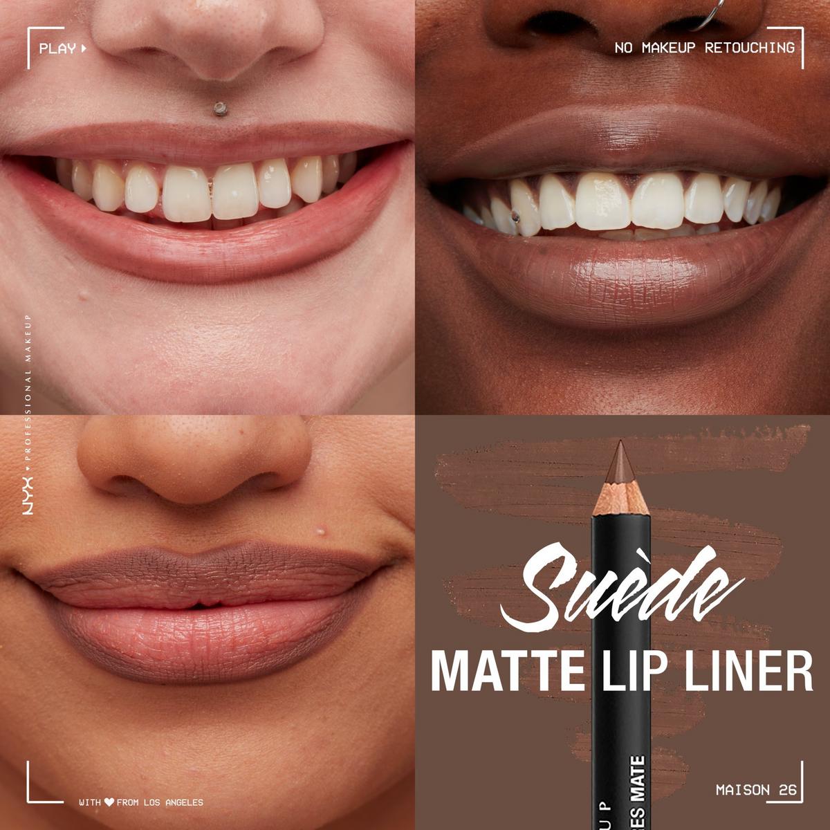 Suede Matte Lip Liner Velvet Soft Vegan Lip Pencil