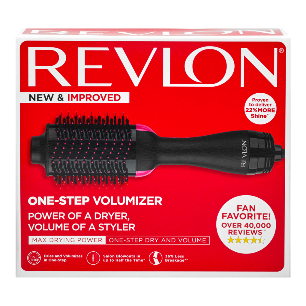 REVLON One-Step Volumizer Enhanced 1.0 Hair Dryer and Hot Air Brush, Black