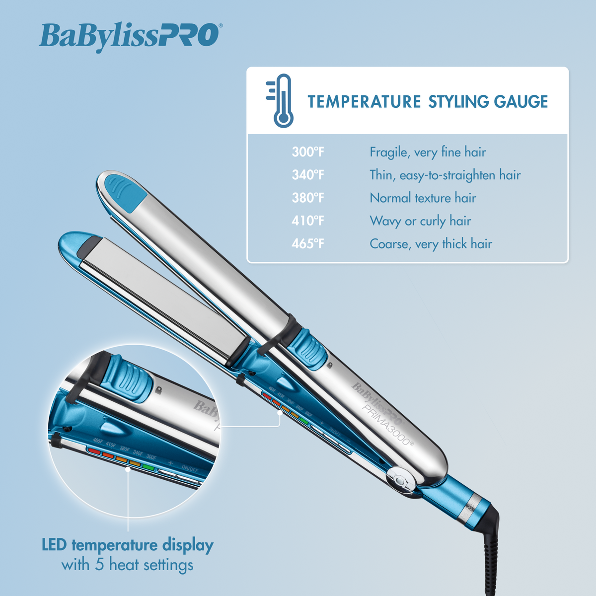 BaBylissPRO Nano Titanium Prima 1 inch Flat Iron