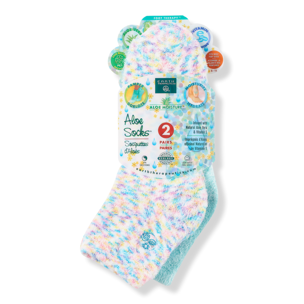  Earth Therapeutics Aloe Vera Socks – Infused with Natural Aloe  Vera & Vitamin E – Helps Dry Feet, Cracked Heels, Calluses, Rough Skin,  Dead Skin - Use with Your Favorite
