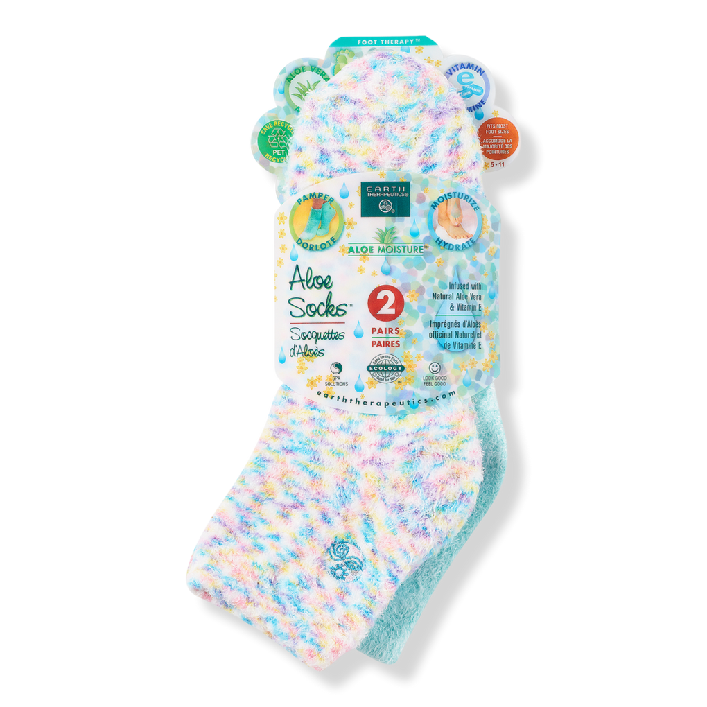 Earth Therapeutics Aloe Vera Socks – Infused with Natural Aloe Vera &  Vitamin E – Helps Dry Feet, Cracked Heels, Calluses, Rough Skin, Dead Skin  - Use