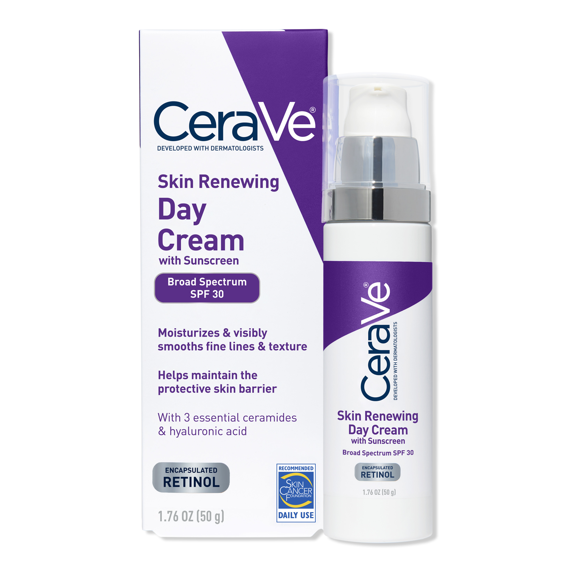 CeraVe Skin Renewing Day Cream, Face Moisturizer with SPF 30 & Retinol #1