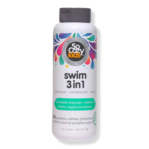 Swim 3-In-1 Shampoo Conditioner Body Wash Activated Charcoal for Kids