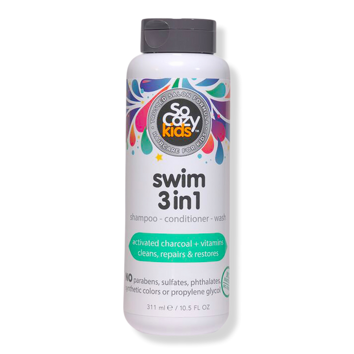 SoCozy Swim 3-In-1 Shampoo Conditioner Body Wash Activated Charcoal for Kids #1