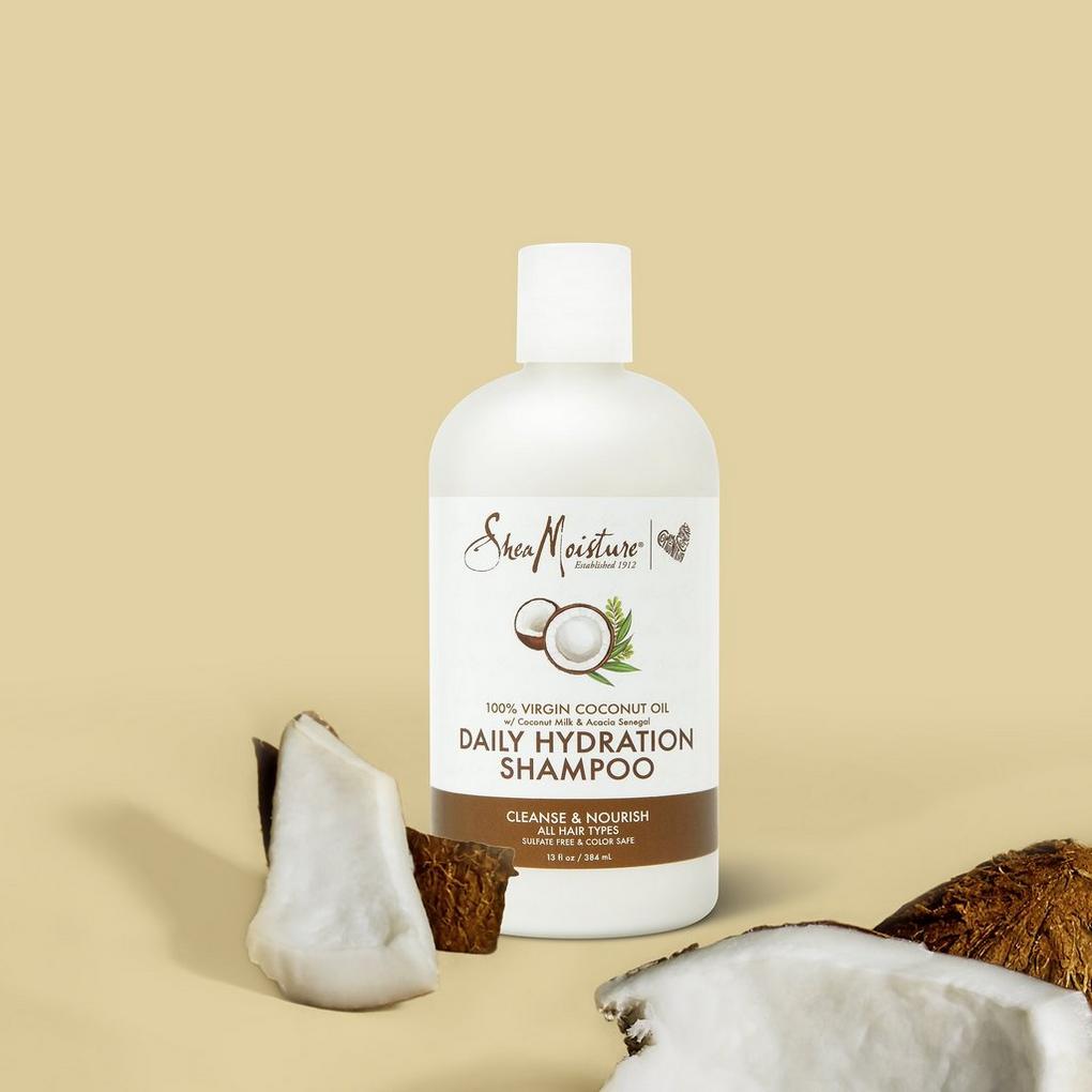 100% Virgin Coconut Oil Hydration Shampoo SheaMoisture |