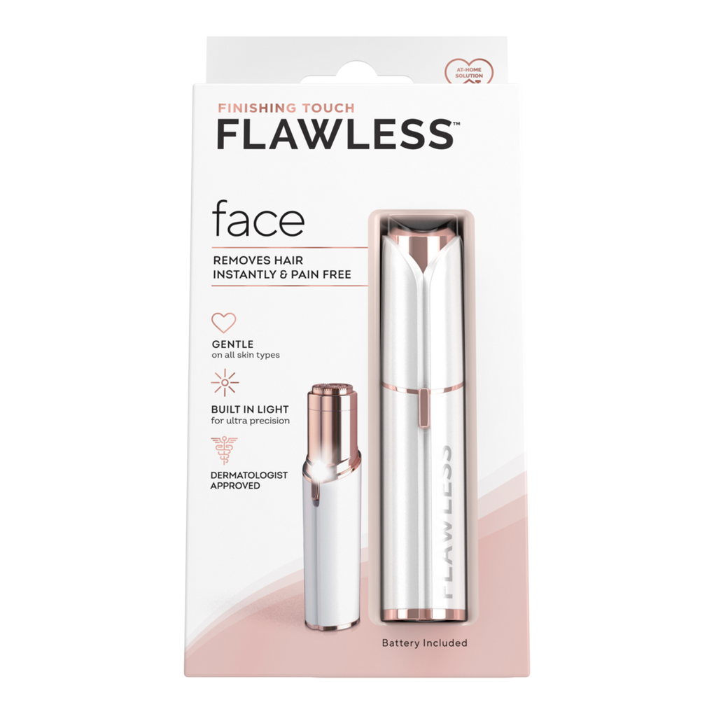 White & Rose Gold Flawless - Instant and Painless Facial Hair Remover -  Flawless by Finishing Touch