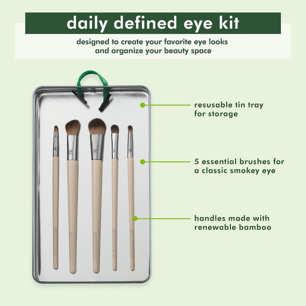 EcoTools Core Five Makeup Brush and Sponge Kit, For Eyeshadow