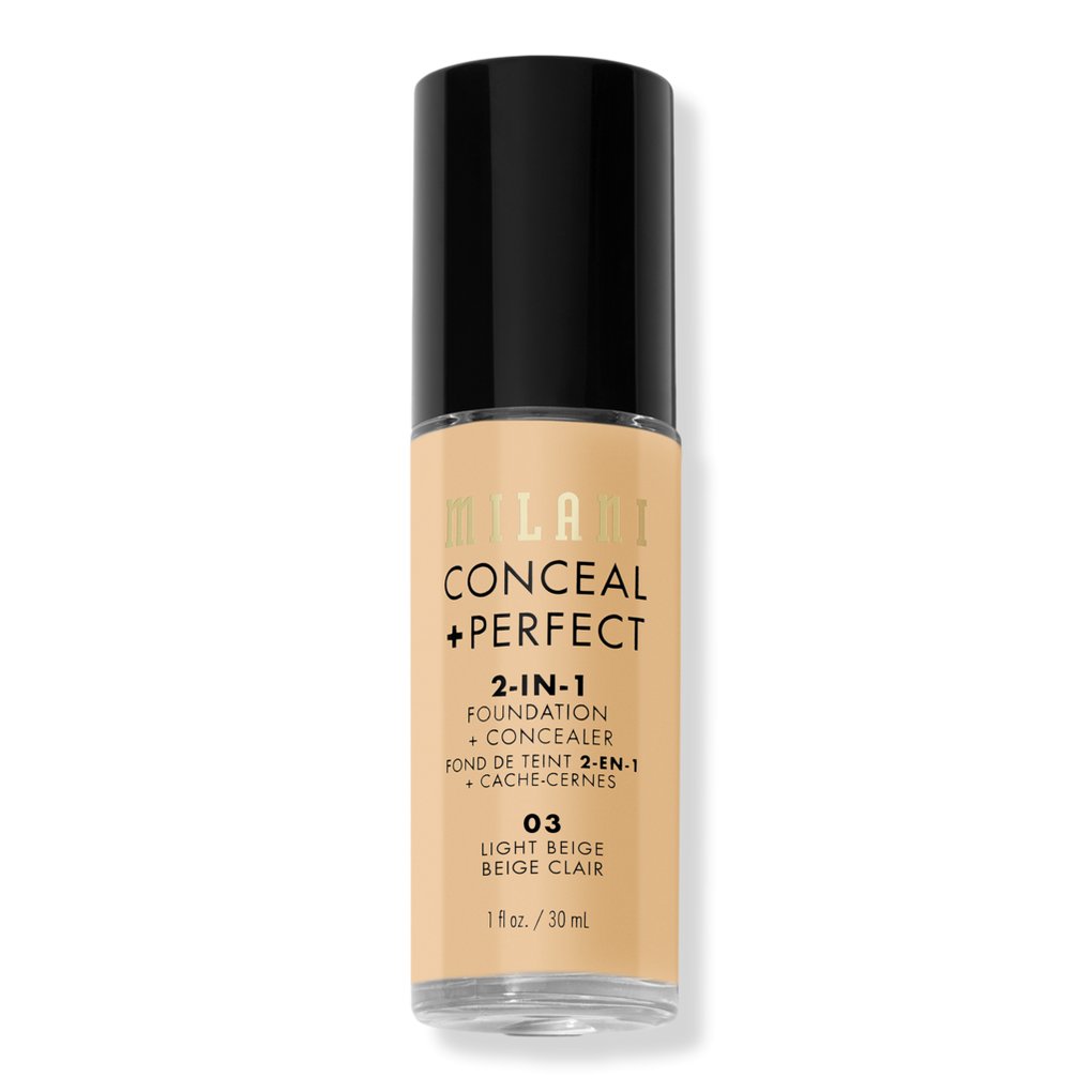 Milani Conceal + Perfect Foundation + Concealer, 2-in-1, Light 00B - 1 fl oz