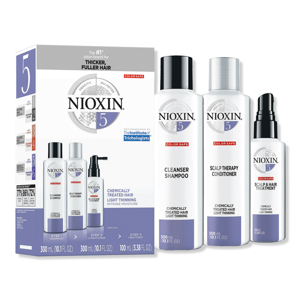 For nylig Magtfulde oversvømmelse Hair Care Kit System 5, Chemically Treated Hair with Normal to Light  Thinning - Nioxin | Ulta Beauty
