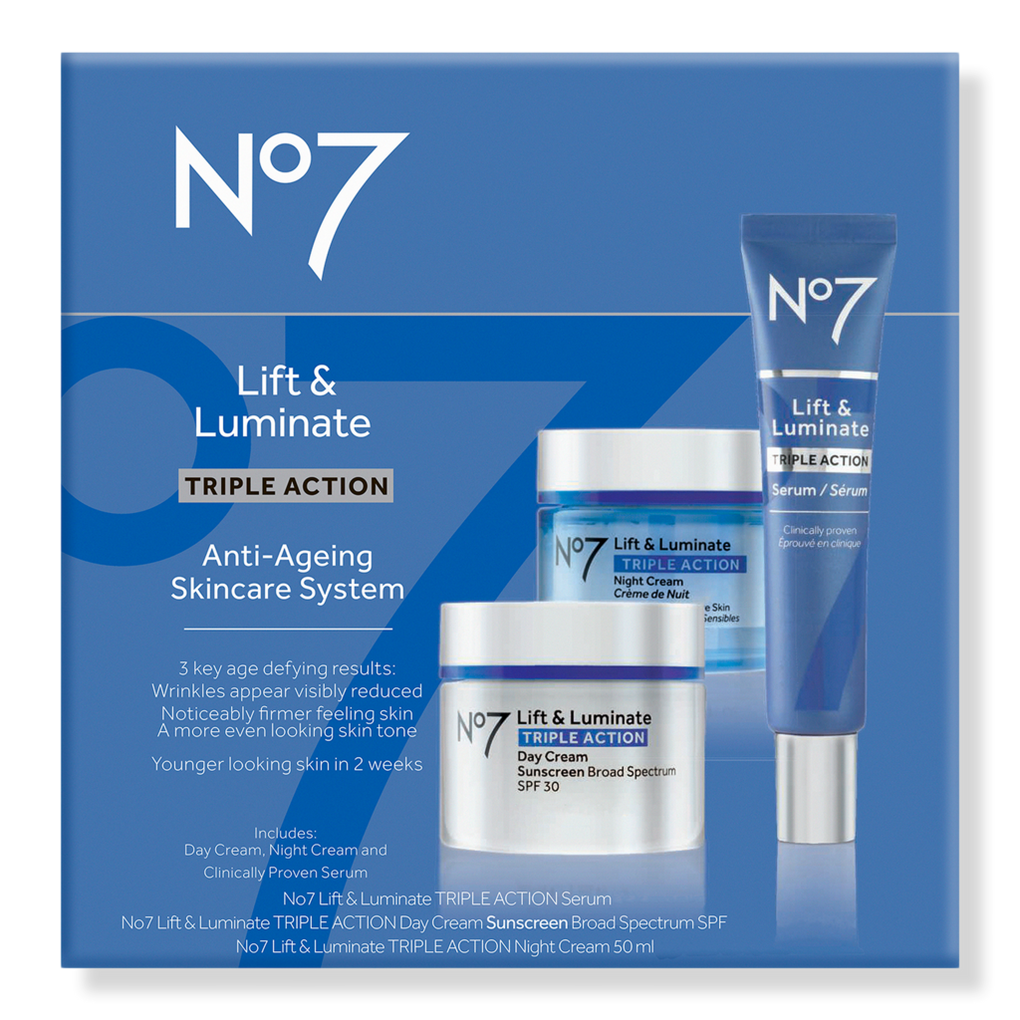 No7 Lift & Luminate Triple Action 3-piece Skincare System - 3ct