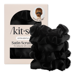 Kitsch Black Satin Sleep Hair Scrunchies