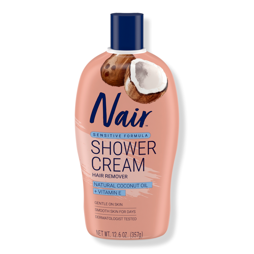 Nair Shower Power Hair Remover, Sensitive Formula, Coconut Oil, Light Gentle Scent - 12.6 oz