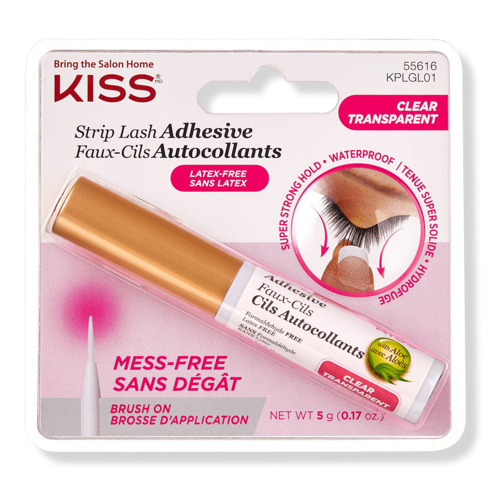 Kiss Strip Lash Brush On Adhesive - Clear In Transparent