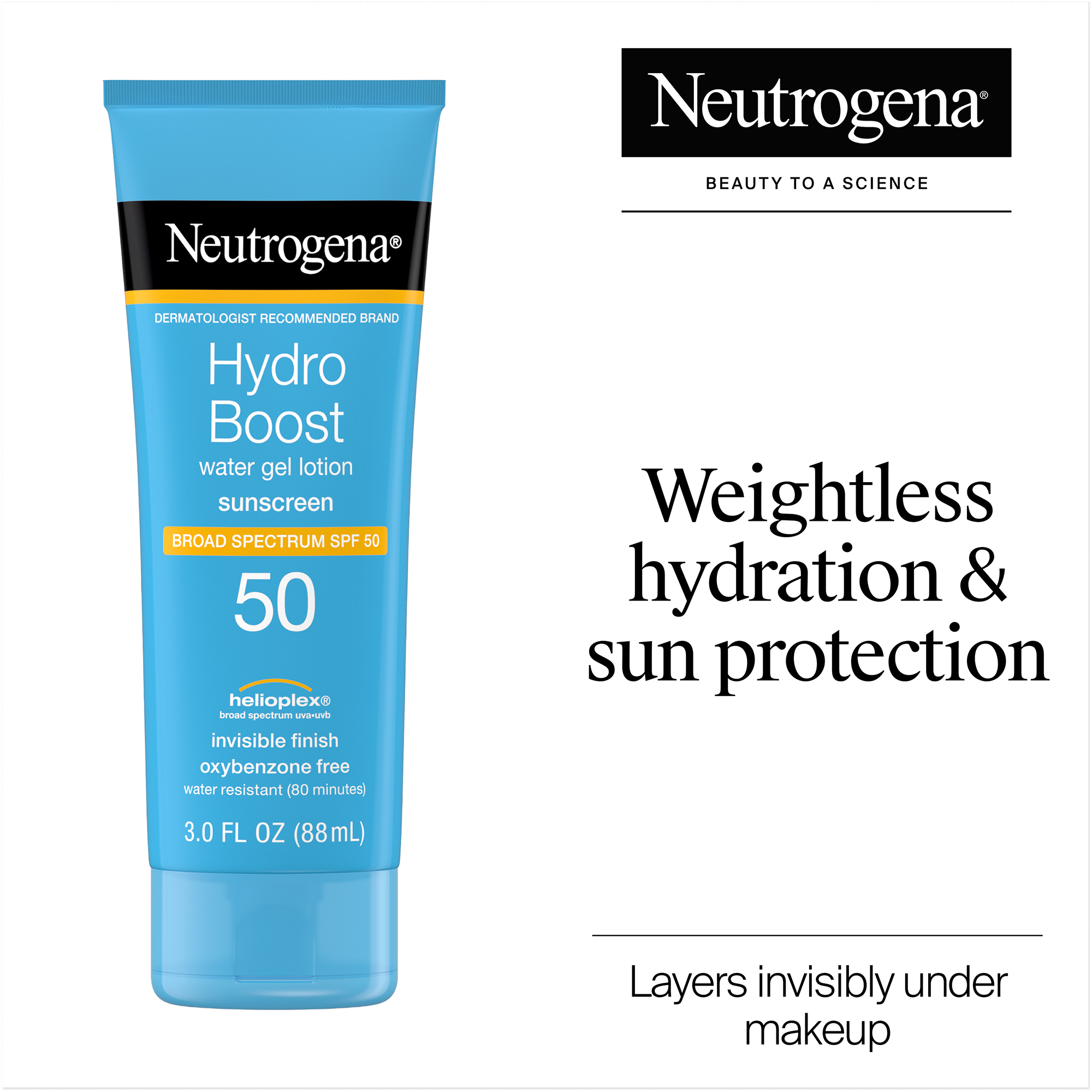 Солнцезащитный водно-гелевый лосьон Neutrogena Hydro Boost, SPF 50 — фото 2